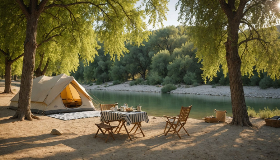 Gids voor kamperen aan de rivier in luberon