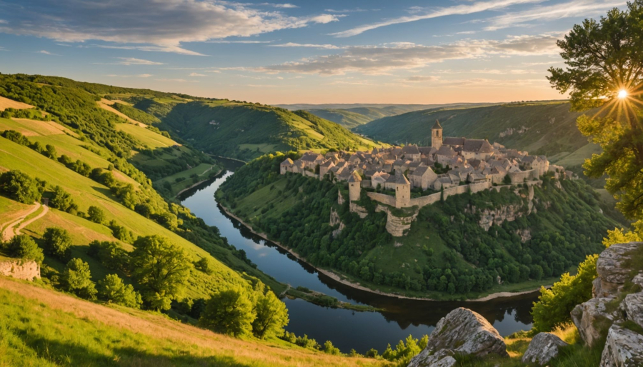 Het landschap van de aveyron: meren, plateaus en valleien